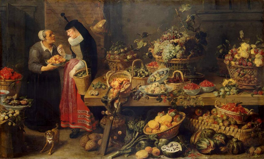 Frans Snyders (1579–1657), Fruit Stall (1618–1621); Sursa: Wikimedia Commons
